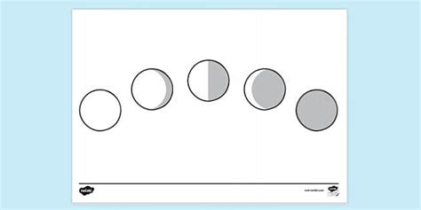 Moon Changing From Full To New Colouring Sheet | Colouring