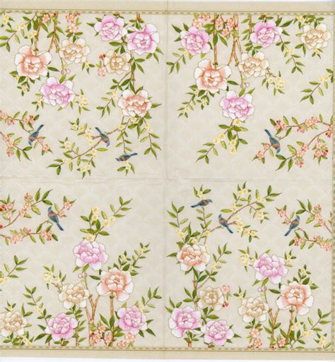 Decorative Paper Napkins of Palace Peony Garden on Yellow