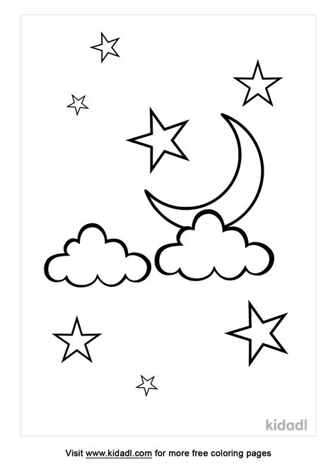 Moon And Stars Coloring Pages