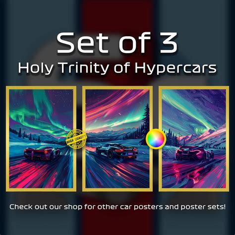 Set of 3 Holy Trinity of Hypercars Posters #S890 | Porsche 918, Mclaren P1, Laferrari Poster ...