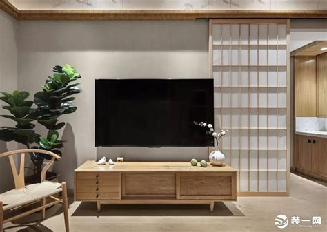 日式风格105平米三居室电视墙装修效果图-家居美图_装一网装修效果图