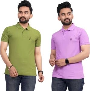 DEE LEAF Solid Men Polo Neck Multicolor T-Shirt - Buy DEE LEAF Solid ...