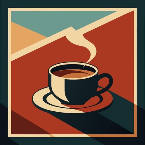 Nostalgic espresso coffee cup vector art | Premium AI-generated vector
