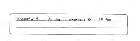 Solved: A municipality has two incinerators for burning trash ...