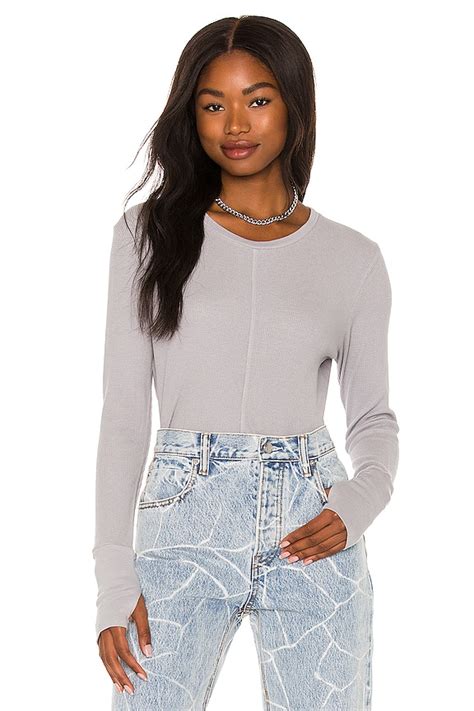 Bobi Thermal Long Sleeve Top in Dove | REVOLVE