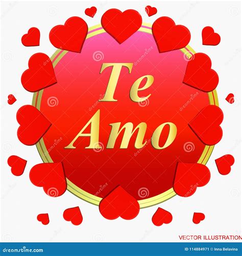 Background Te Amo. I Love You Greeting Card in Spanish. Stock Vector ...