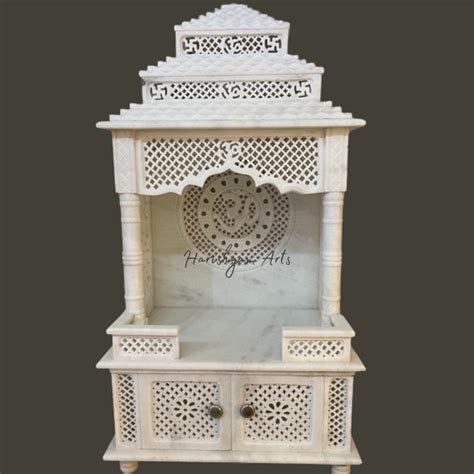 Marble Temple For Home | White Marble Hindu Puja Mandir / Altar