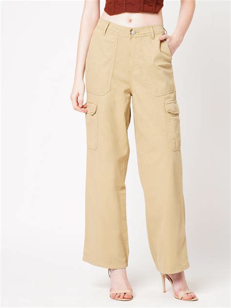 Buy Women High-Rise Loose Straight Fit Cargo | Kraus Jeans
