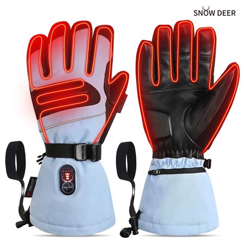 SNOW DEER Heated Gloves for Men Women Heated Ski Gloves 10h Warm 7.4V ...