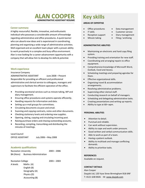 Administrative Assistant Resume Skills
