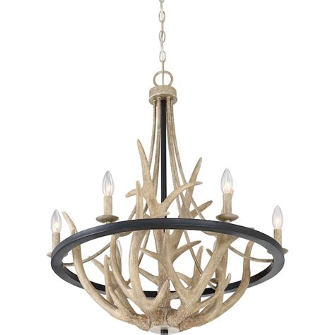 Quoizel Journey 6-Light Black Rustic Dry rated Chandelier at Lowes.com