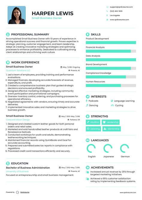 Business Owner Profile Sample 的图像结果
