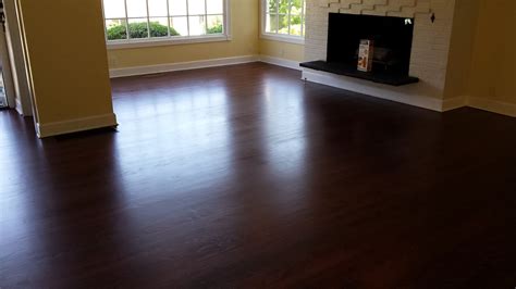 Red oak wood floor, refinished with duraseal royal mahogany stain ...