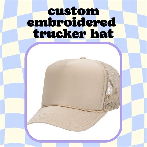 Custom Embroidered Trucker Hat, Custom Embroidered Hat, Personalized ...