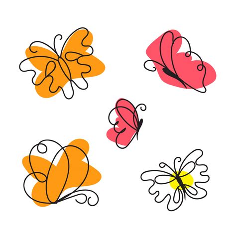 Cartoon Groups Of Butterflies