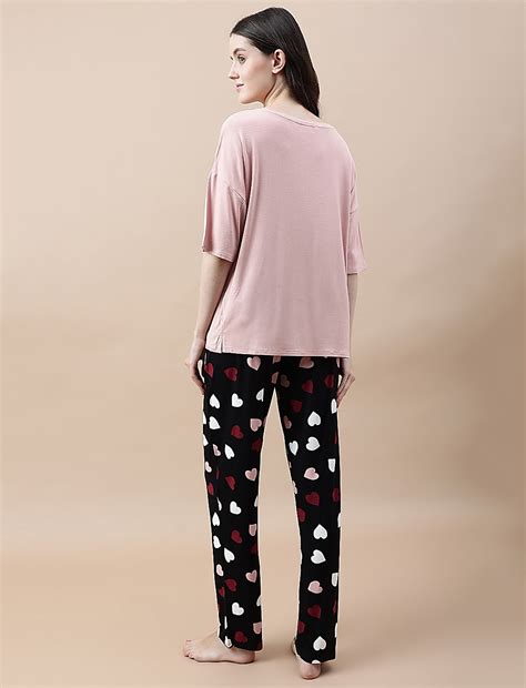 Buy Viscose Mix Printed Relaxed Fit Pyjama Set at Marks & Spencer