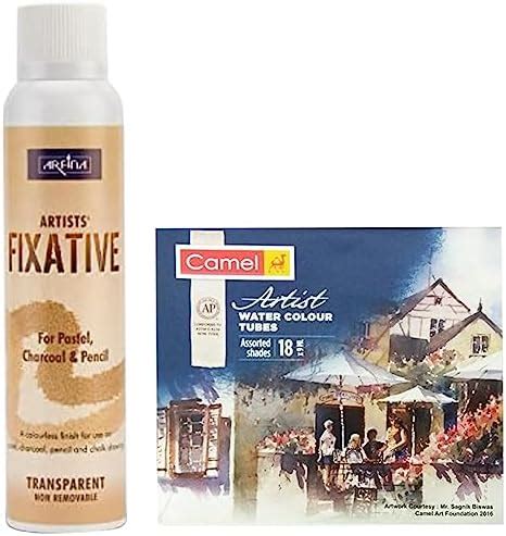 Camel Artist's Water Color Box - 9ml Tubes, 18 Shades & Camel Artists ...