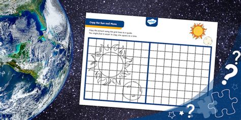 Copy the Space Moon and Sun Puzzle - Kids Puzzles - Twinkl