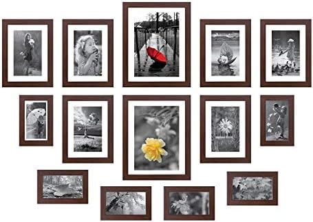 Amazon Brand - Solimo Brown Collage Set of 14 Photo Frames ( 4 X 6 Inch ...