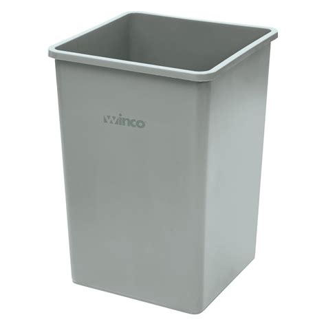 Winco Commercial Square Plastic Trash Can, 35 Gallon, Gray : Amazon.ca ...