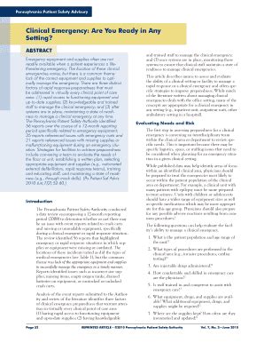 Fillable Online Clinical Emergency: Are You Ready in Any Setting? Fax ...