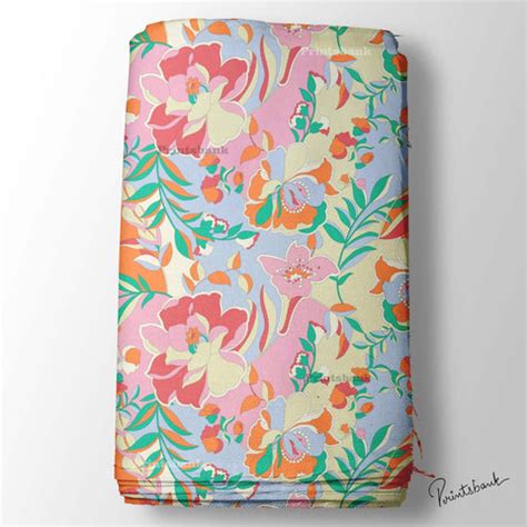 Designer Multi Colour Floral Printed Fabric Store Online Market ...