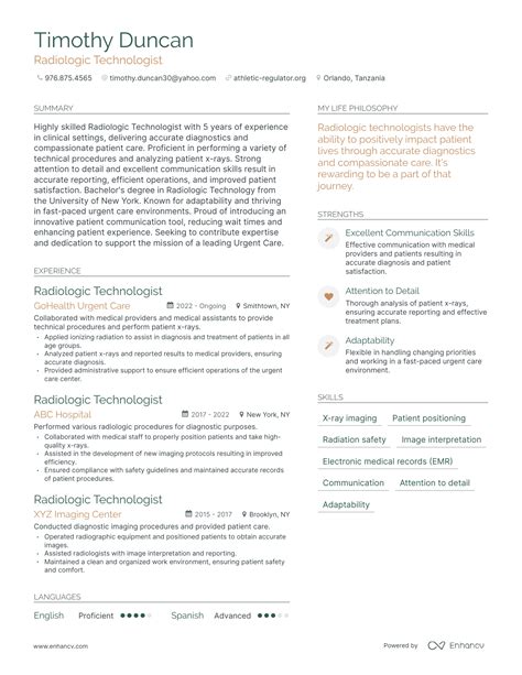 3 Successful Radiologic Technologist Resume Examples And Writing Tips ...