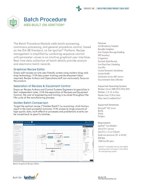 Image result for Sepasoft Batch Module