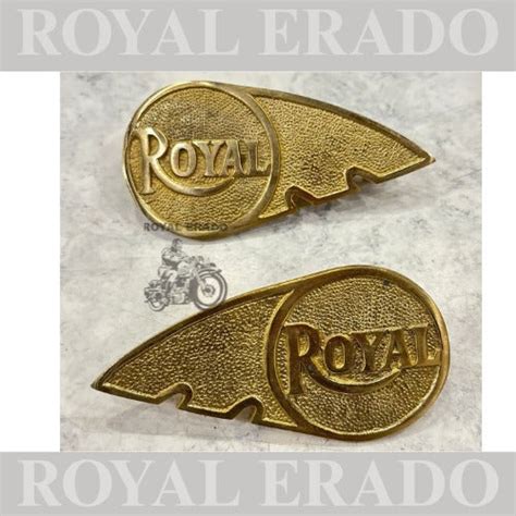 Tool box wing monogram in brass for royal Enfield Reborn Classic Elect ...