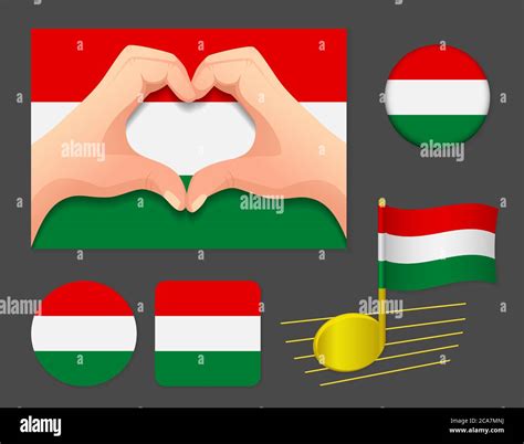 Hungary flag icon. National flag of Hungary illustration Stock Photo - Alamy