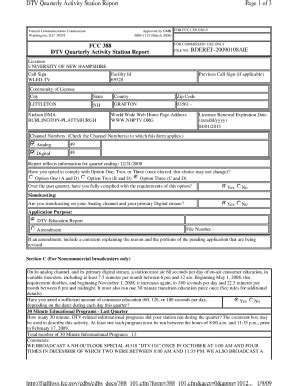 Fillable Online DTV Quarterly Activity Station Report Page 1 of 3 FCC ...