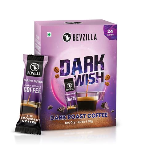 Bevzilla 24 Black Roast Dark Instant Coffee Powder Sachets/Pouches- 48 ...