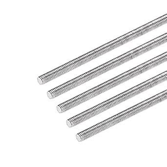 uxcell 5Pcs M3 x 140mm Fully Threaded Rod 304 Stainless Steel Right ...