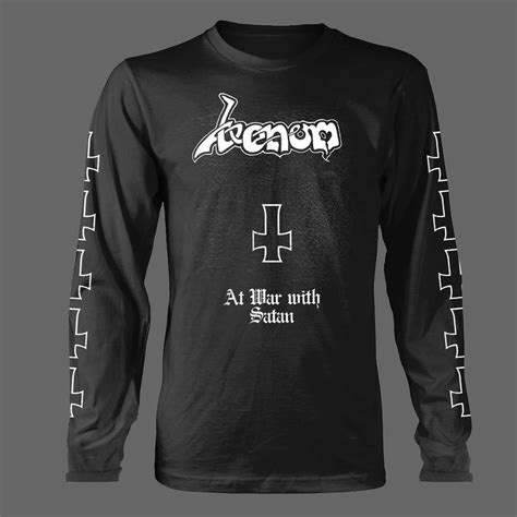 Venom - At War with Satan (Old Logo) (White) (Long Sleeve T-Shirt) | Todestrieb