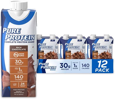Amazon.com: Pure Protein Chocolate Protein Shake, 30g Complete Protein ...