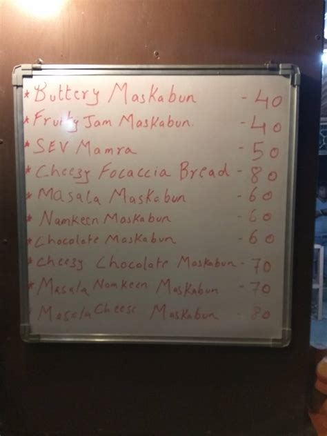 Menu at Thee Koffie, Ahmedabad