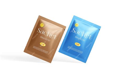 Premium PSD | Glossy cosmetic sachet mockup PSD