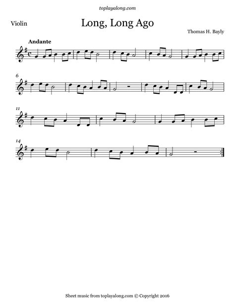 Long, Long Ago – toplayalong.com