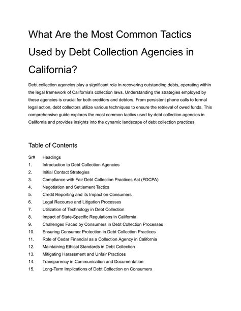 What Are the Most Common Tactics Used by Debt Collection Agencies in ...