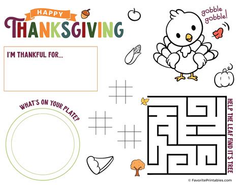 FREE Thanksgiving Worksheets for Kids - Worksheets Library