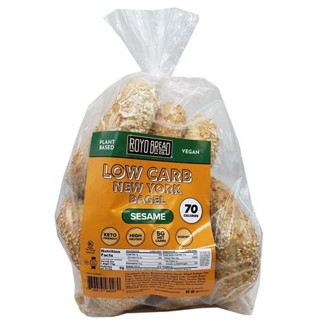 Royo Bread Co Low Carb New York Bagels (6 Bagels) Flavor: Sesame ...