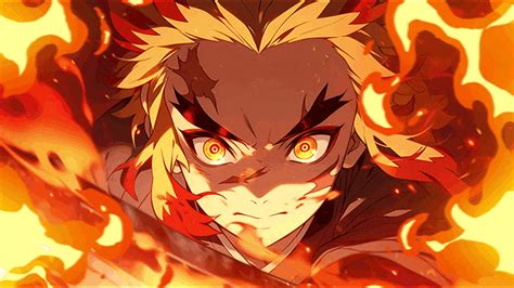 Demon Slayer Rengoku Flame Gif Desktop Wallpaper - Wallpaper gif