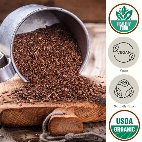 Organic Flax Seed Whole (2.8 lb) - Brown Flaxseed India | Ubuy