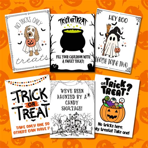 Free Printable Halloween Candy Signs - Prudent Penny Pincher