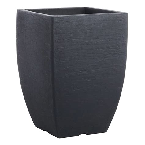 Japi All-Weather Black Modern Square Outdoor Planter, Small | At Home