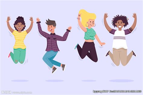 年轻人空中跳跃人物插画设计图__其他_动漫动画_设计图库_昵图网nipic.com