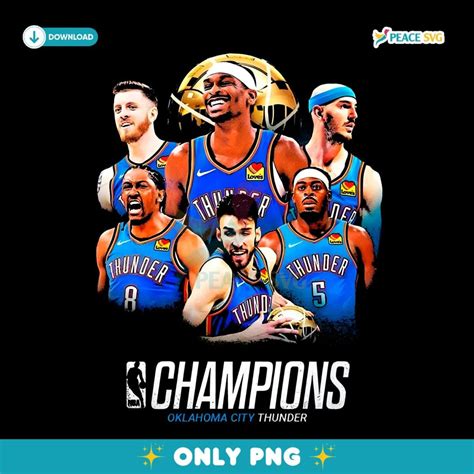 Oklahoma City Thunder 2025 Nba Champions Star Lineup Tribute PNG ...