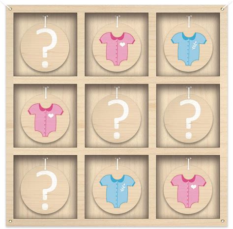 Amazon.com: Gender Reveal Tic Tac Toe Board Game, Gender Reveal Games ...