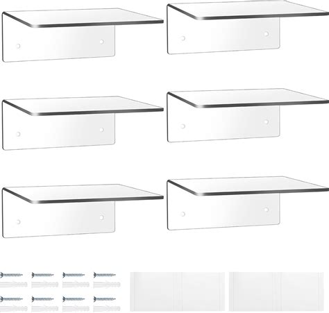 Amazon.com: Wenqik Acrylic Floating Shelves for Wall 6 x 6 Inch Display ...