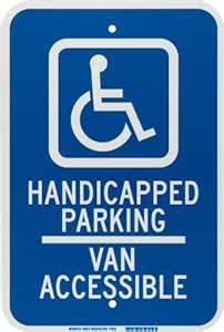 Brady 90018 18" X 12" Aluminum Parking-Van Accessible Handicapped Sign ...